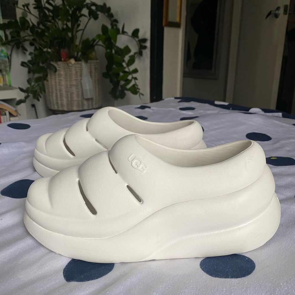 UGG White Slip-On Clogs